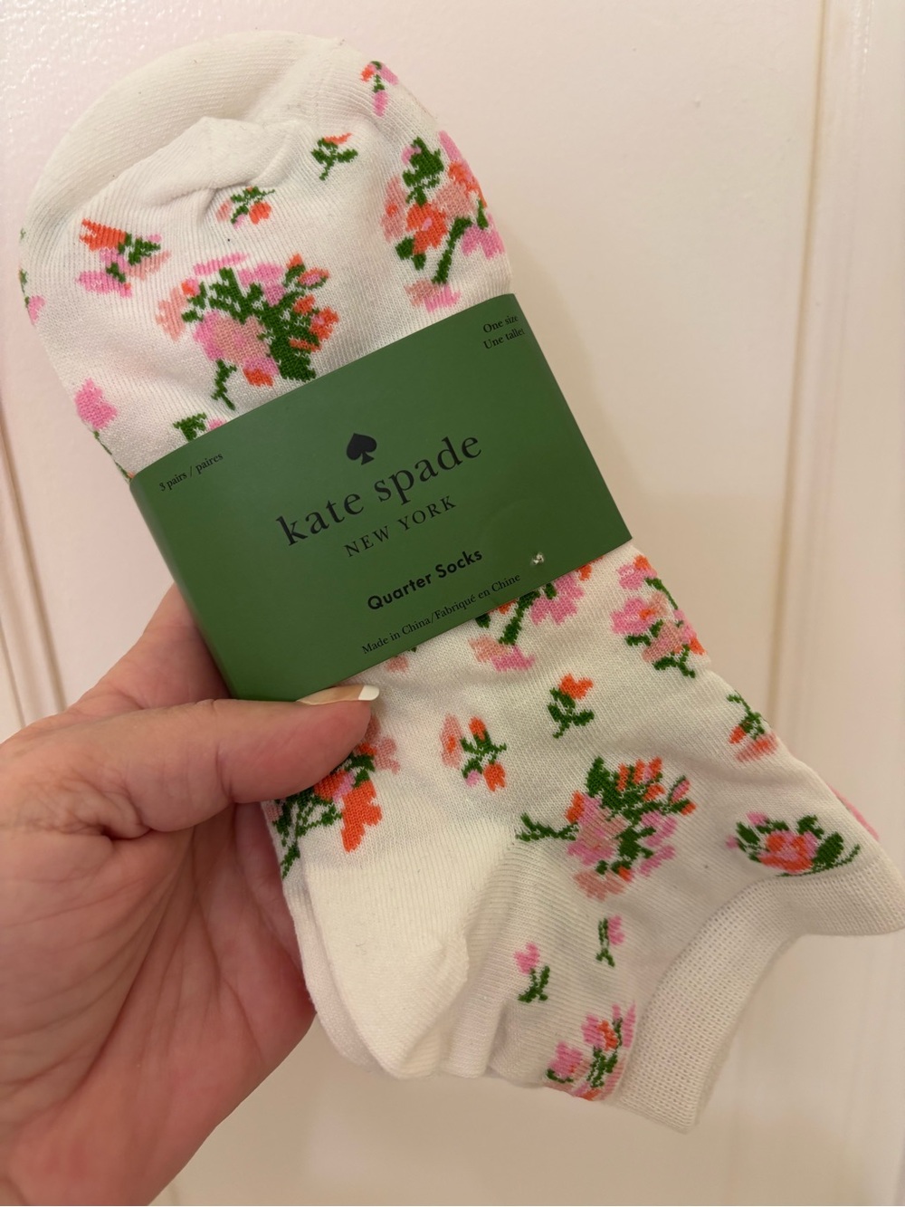 Kate spade floral quarter socks 3 pack NWT